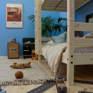 Etagenbett hoch 200x90cm gerade Leiter CLASSIC Flexa natural