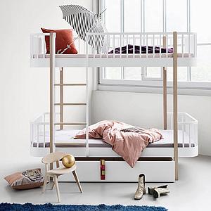 Etagenbett mitwachsend 90x200cm WOOD ORIGINAL Oliver Furniture weiß