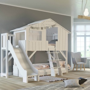 Etagenbett Rutsche Plattform 90x190cm CABANE Mathy by Bols zementgrau