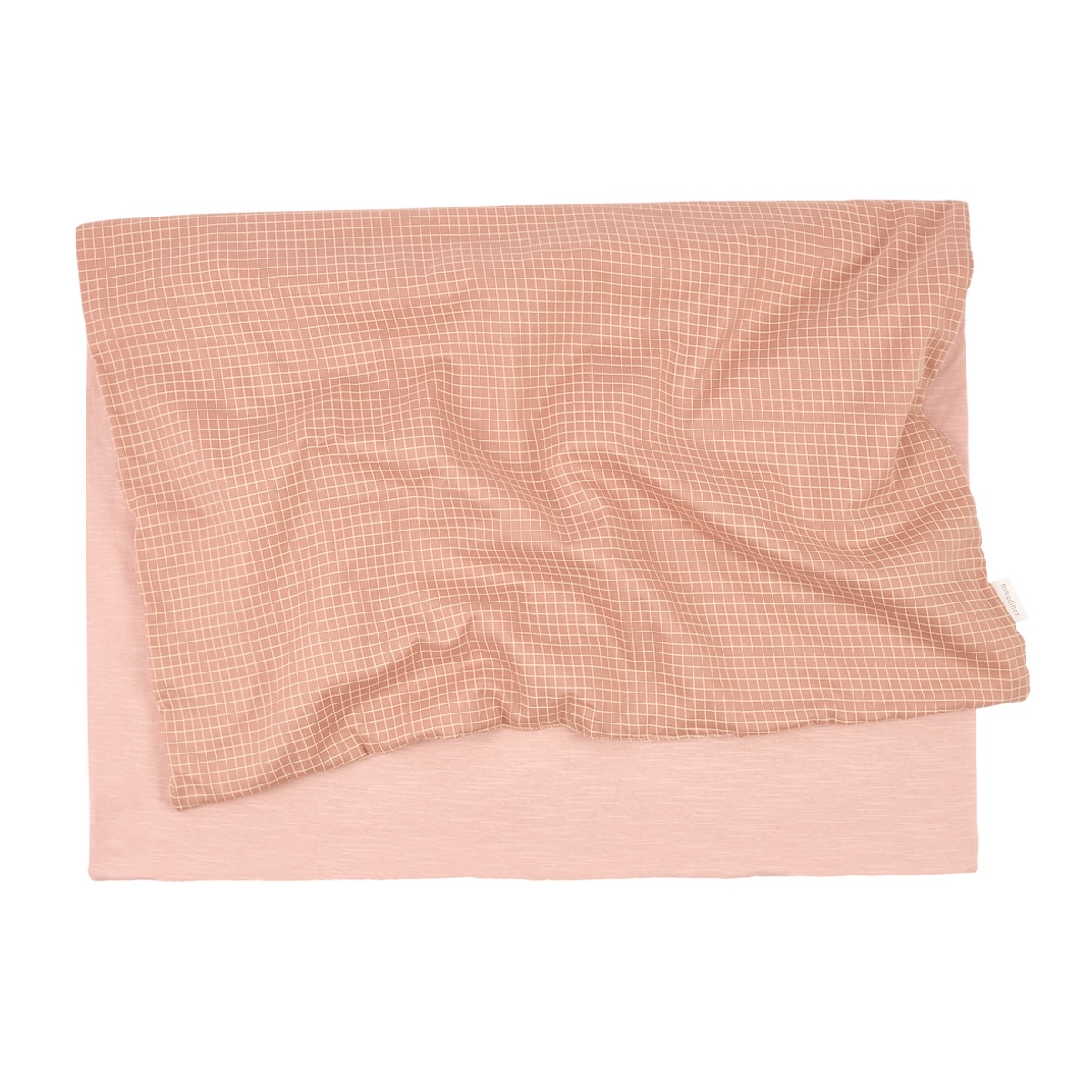 Extraweiche Decke für Neugeborene STORIES Limitierte Auflage 70x100cm Nobodinoz blush lemon grid