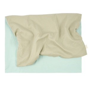 Extraweiche Decke für Neugeborene STORIES Limitierte Auflage 70x100cm Nobodinoz green grid