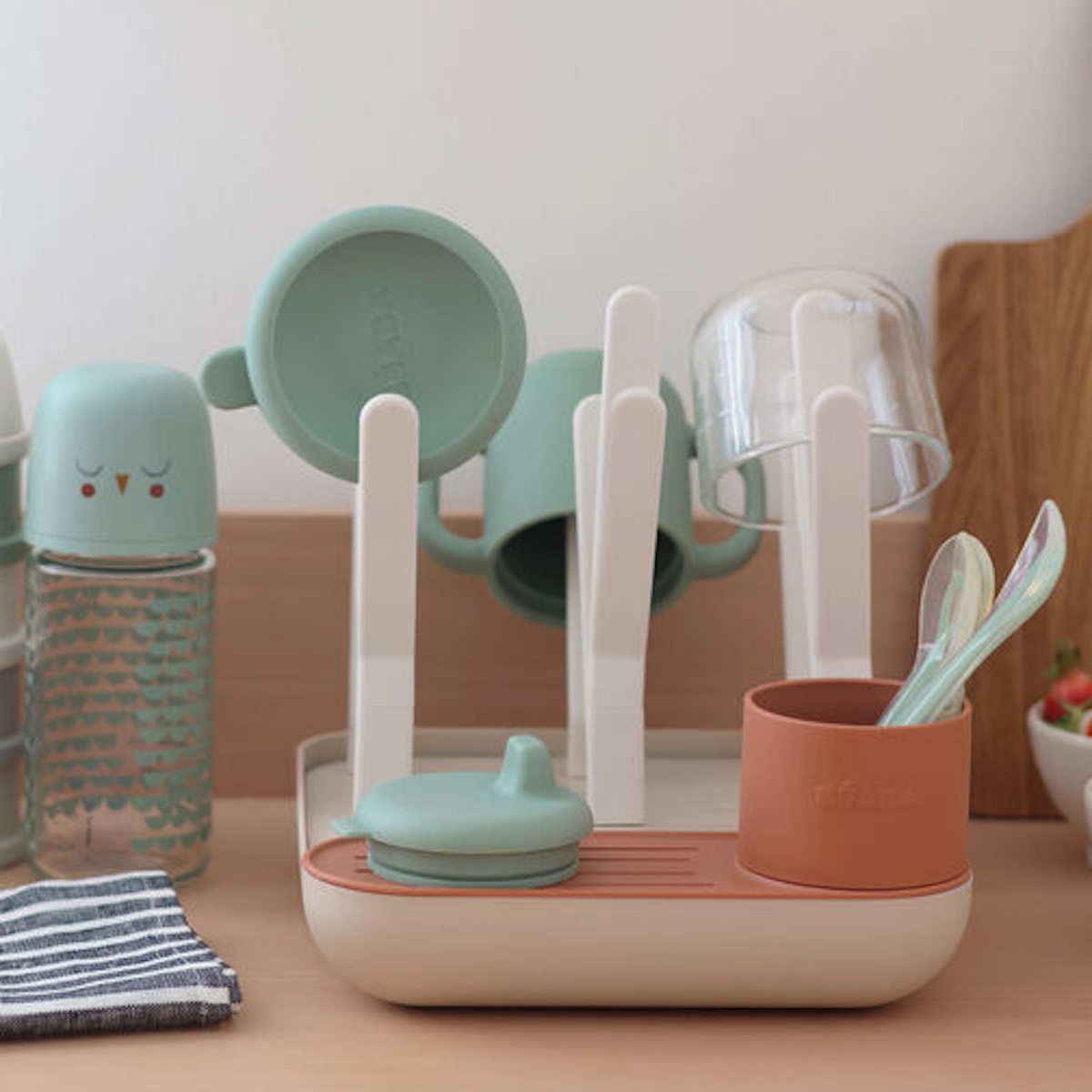 Faltbarer Flaschenabtropfer FOREST Beaba terracota clay