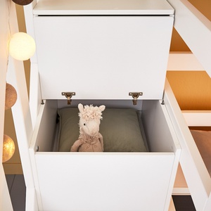 Family Etagenbett mit Treppe 90x200cm/140x200cm Lifetime weiß