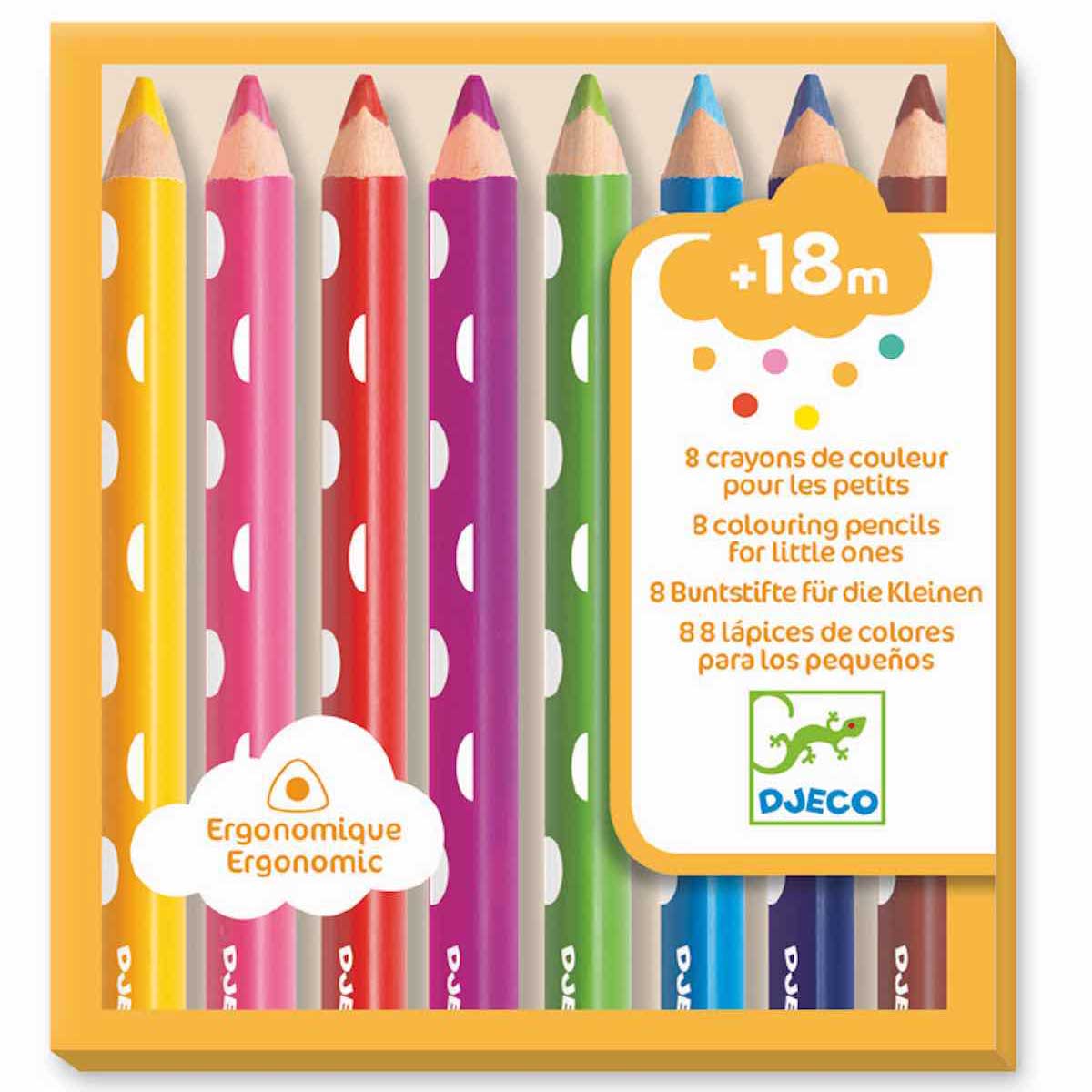 Farben 8 dicke Buntstifte Djeco