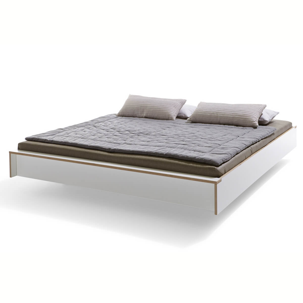 Flai Bett CPL- weiß beschichtet 140x200cm, klassische Höhe 240 mm, ohne Kopfteil Müller Small Living