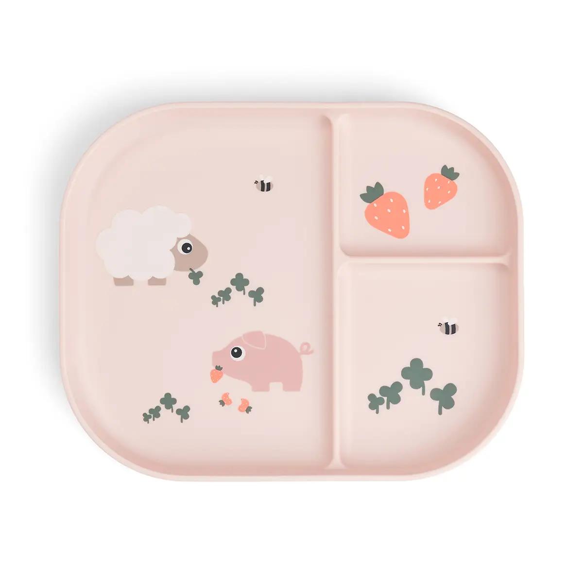 Foodie compartment plate Tiny farm Done by deer Powder