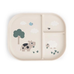 Foodie compartment plate Tiny farm Done by deer Sand