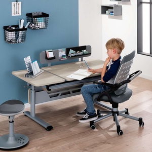 Funktionsbrett, schiefergrau, 3 Hängetabletts DIEGO Schreibtische Paidi Schiefergrau