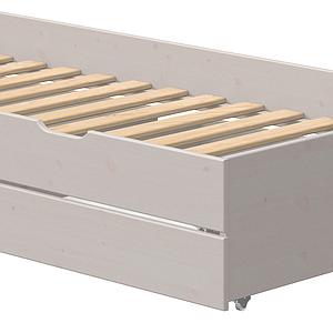 Gastebett 90x200cm 2 Schubladen niedriges Bett CLASSIC Flexa grey washed