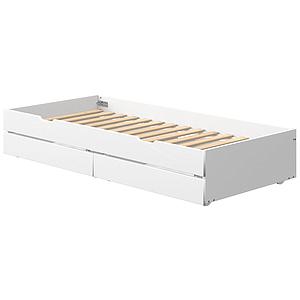 Gästebett auf Rollen + 2 Schubladen 90x190cm WHITE Flexa weiß