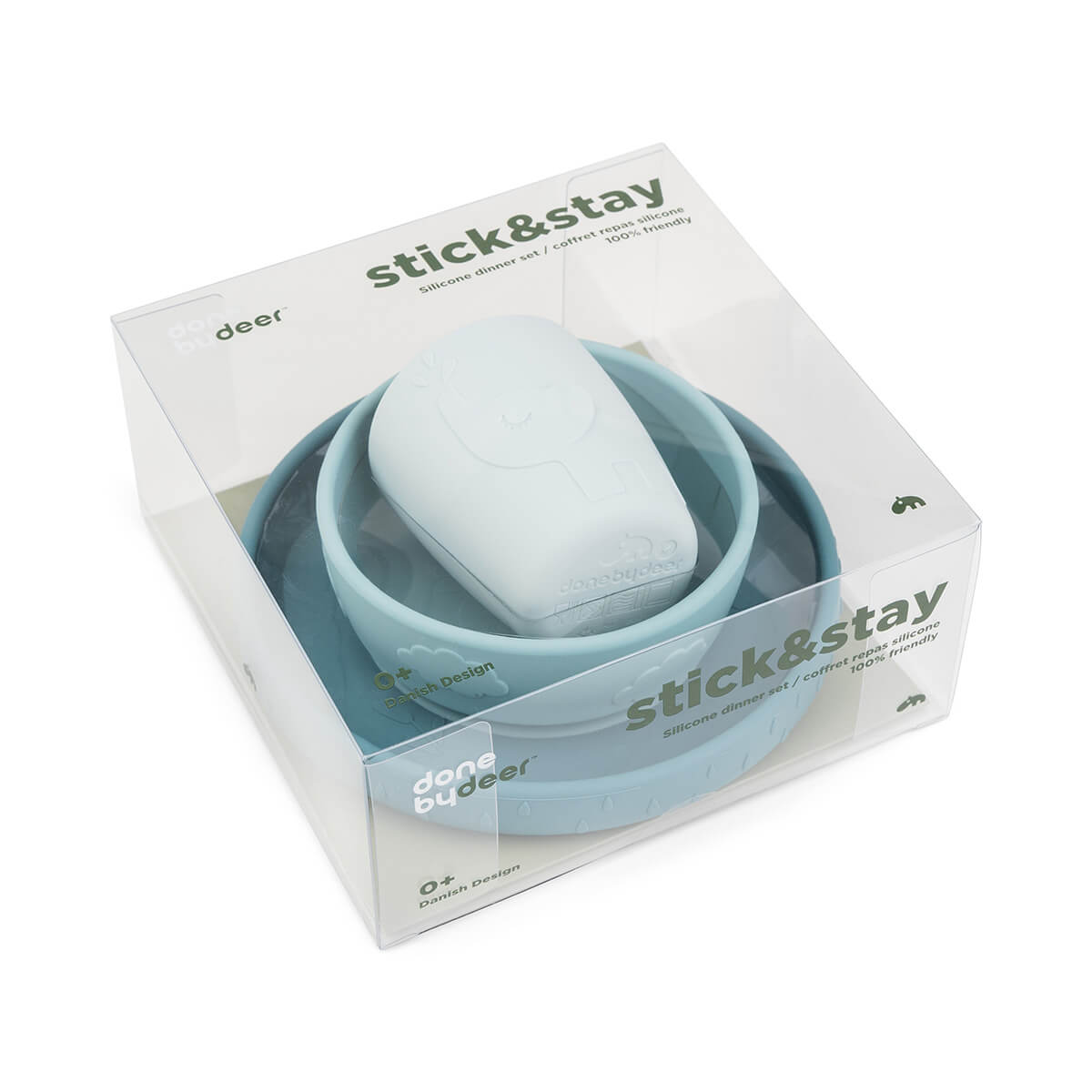 Geschirrset Stick & Stay Dear Friends Done by Deer blau