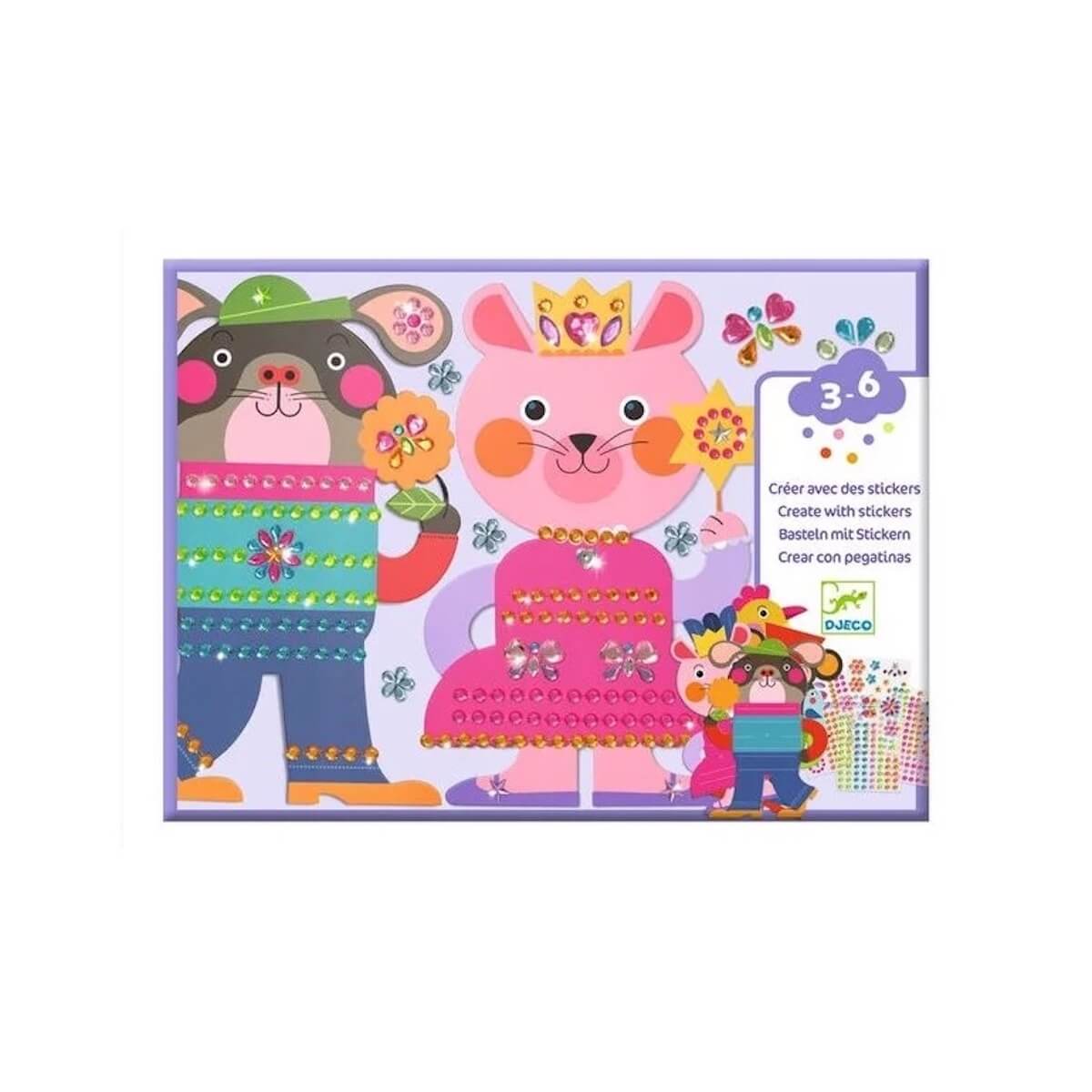 Glitzer-Aufkleber mit Tieren Djeco