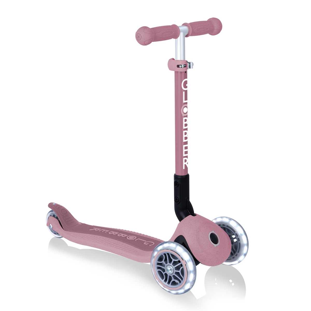 Globber Junior Scooter Foldable Lights Eco Berries