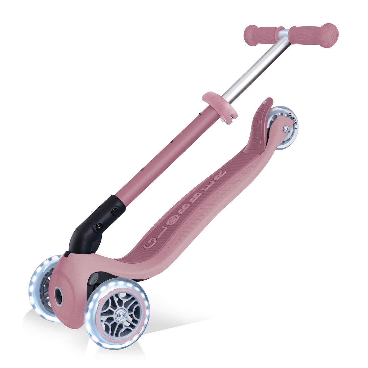 Globber Junior Scooter Foldable Lights Eco Berries