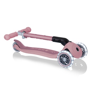 Globber Junior Scooter Foldable Lights Eco Berries