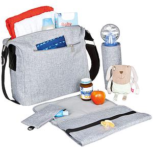 GREEN LABEL by Laessig Sac à langer small messenger noir mélange