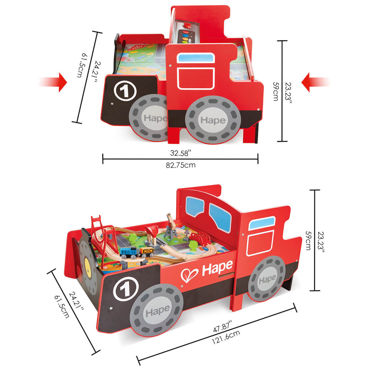 Große Eisenbahnstrecke mit Tisch LOCOMOTIVE Hape