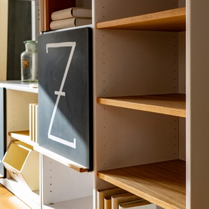 Großes Regal KASVA weiß lackiert-Eiche geölt