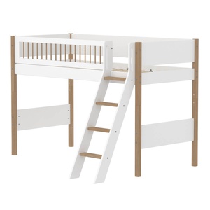 Halbhochbett 90x200cm NOR Flexa Legs + Crossbars Oak SL.Ladder
