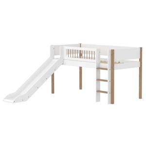 Halbhochbett 90x200cm NOR FLEXA Legs + Crossbars Oak Str.Ladder