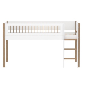 Halbhochbett 90x200cm NOR Flexa oak Legs + Crossbars Oak Str.Ladder