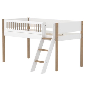 Halbhochbett 90x200cm NOR Flexa oak Legs + Crossbars Oak Str.Ladder
