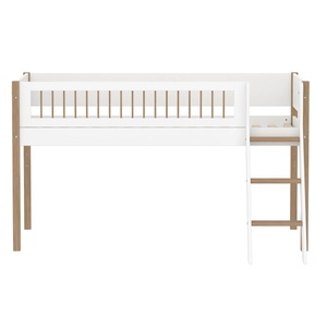 Halbhochbett 90x200cm NOR Flexa oak Legs + Crossbars Oak Str.Ladder