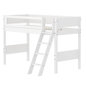 Halbhochbett 90x200cm WHITE Flexa F.Wht.Sl.Ladder Crossbars