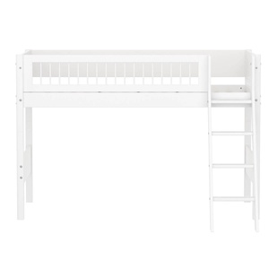 Halbhochbett 90x200cm WHITE Flexa F.Wht.Sl.Ladder Crossbars