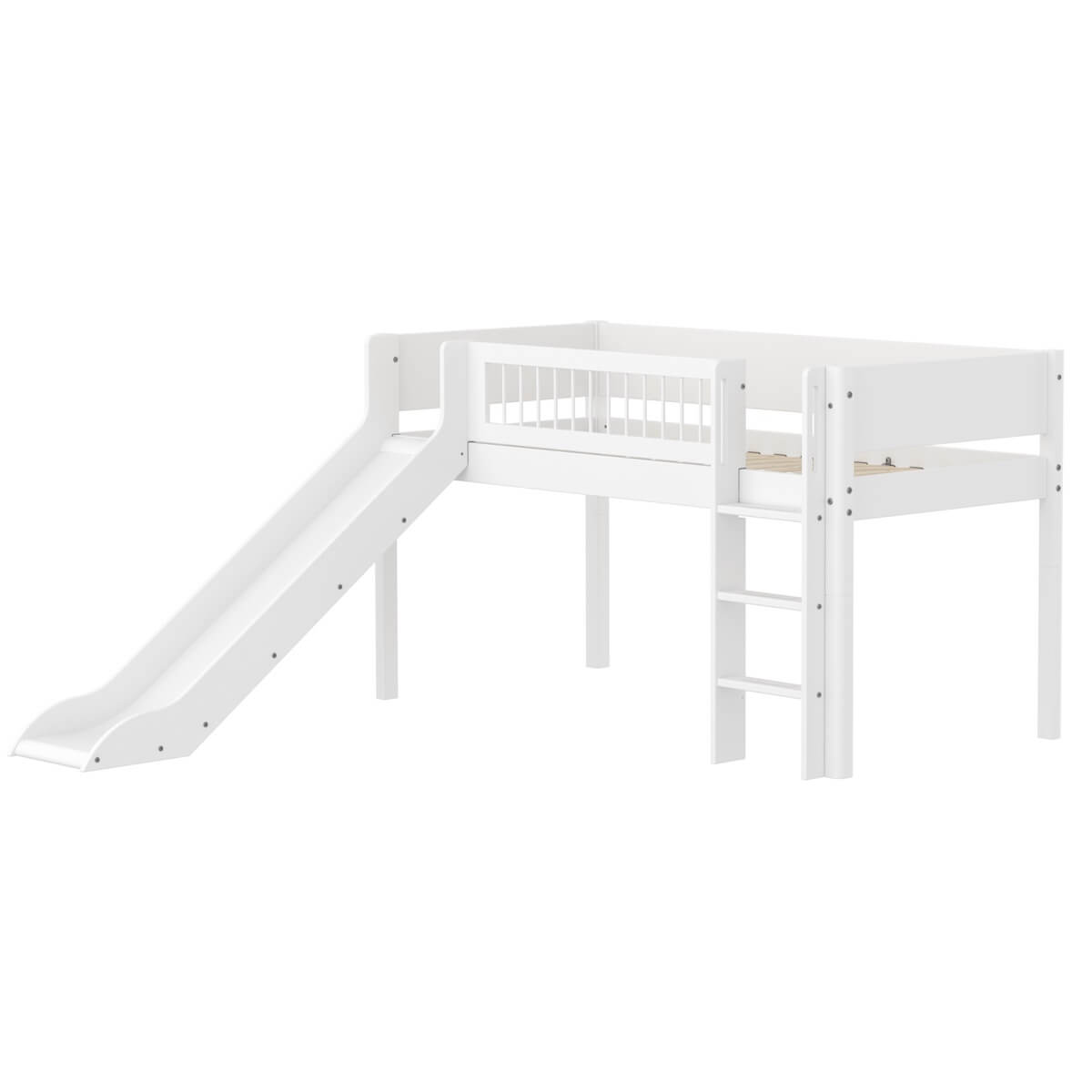 Halbhochbett 90x200cm WHITE Flexa Ladder Crossbars F.Wht.