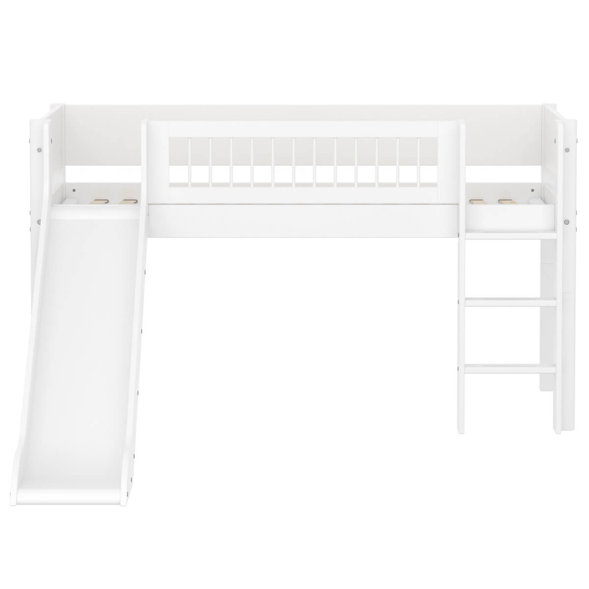 Halbhochbett 90x200cm WHITE Flexa Ladder Crossbars F.Wht.