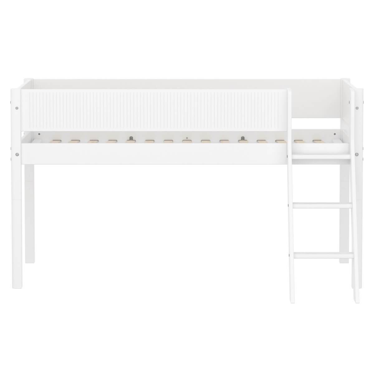 Halbhochbett 90x200cm WHITE Flexa Sl.Ladder Grooves F.Wht.