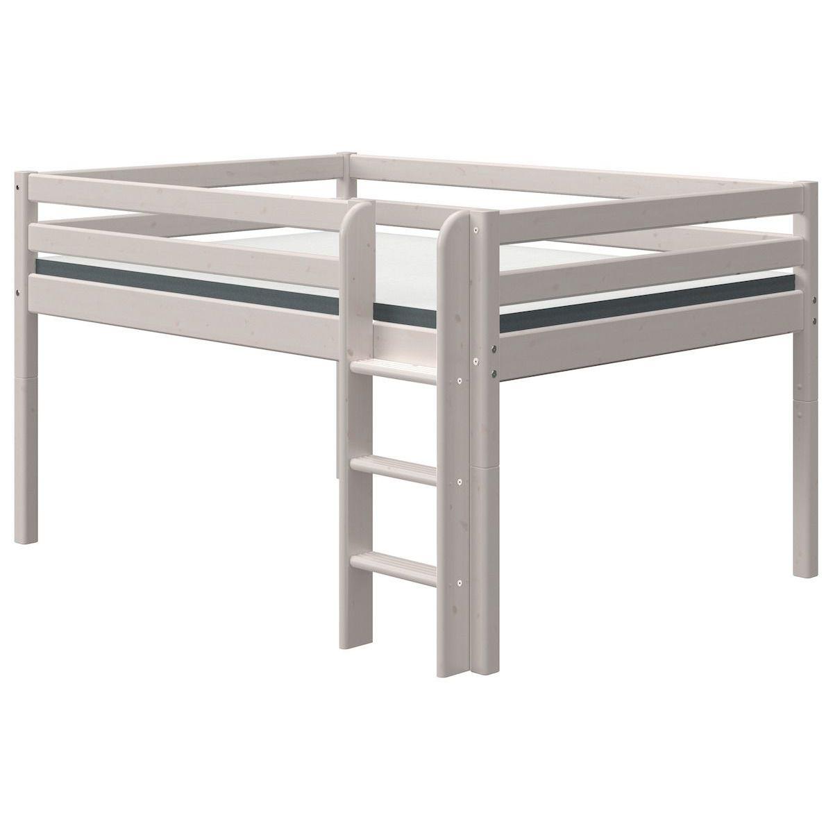 Halbhohes Bett 140x200cm CLASSIC Flexa grey washed 