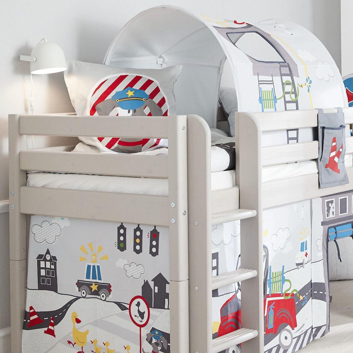 Halbhohes Bett 140x200cm CLASSIC Flexa grey washed 