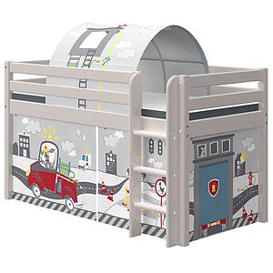 Halbhohes Bett 90x200cm gerade Leiter CLASSIC Flexa grey washed