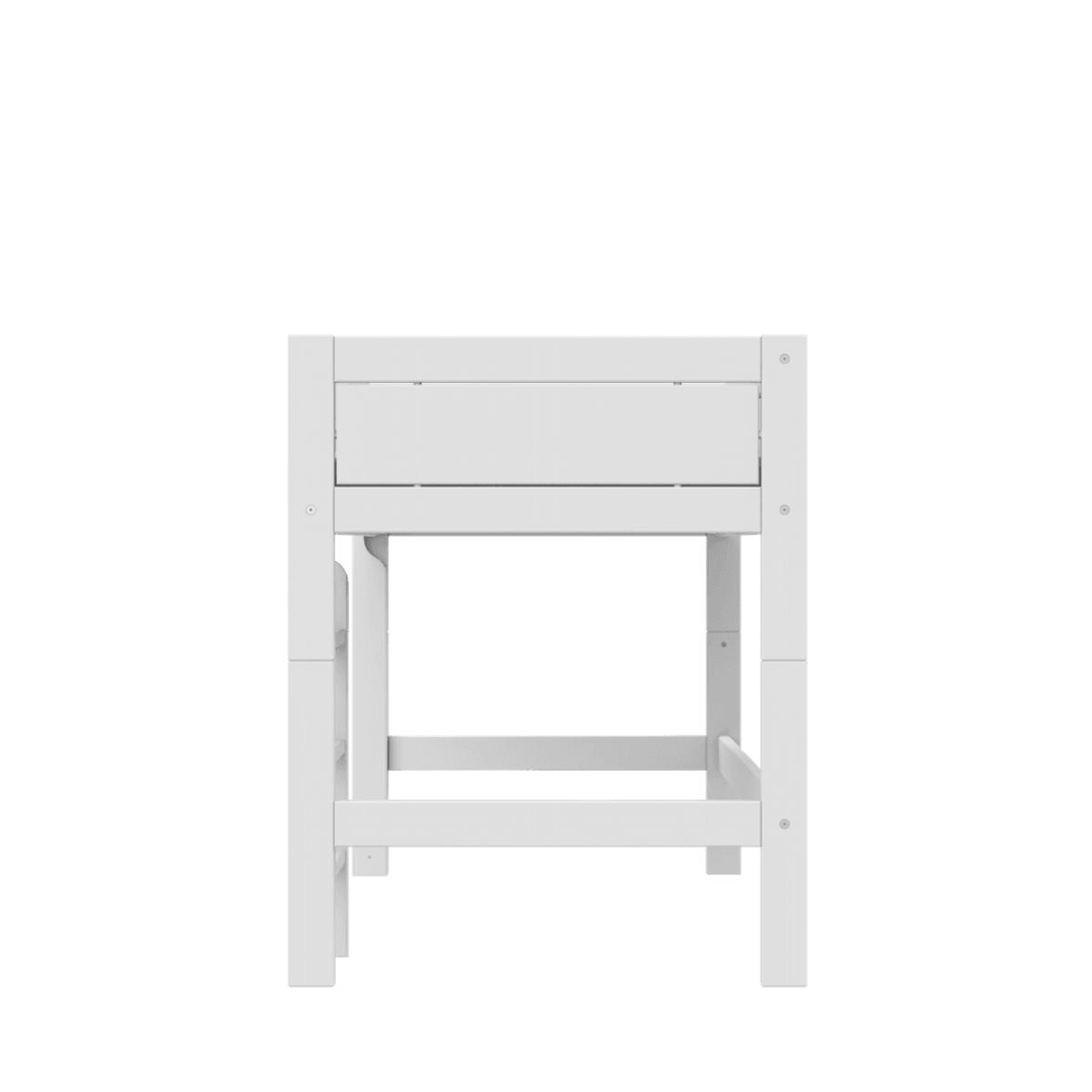 Halbhohes Bett + gerade Leiter + Deluxe Lattenrost Lifetime weiß