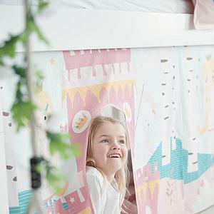 Halbhohes Bett mitwachsend 90x200cm mit gerader Leiter WHITE Flexa weiß-weiß