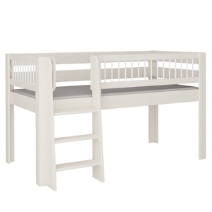 Halbhohes Kubu Bett Leiterstiege DELUXE de Breuyn geweißt