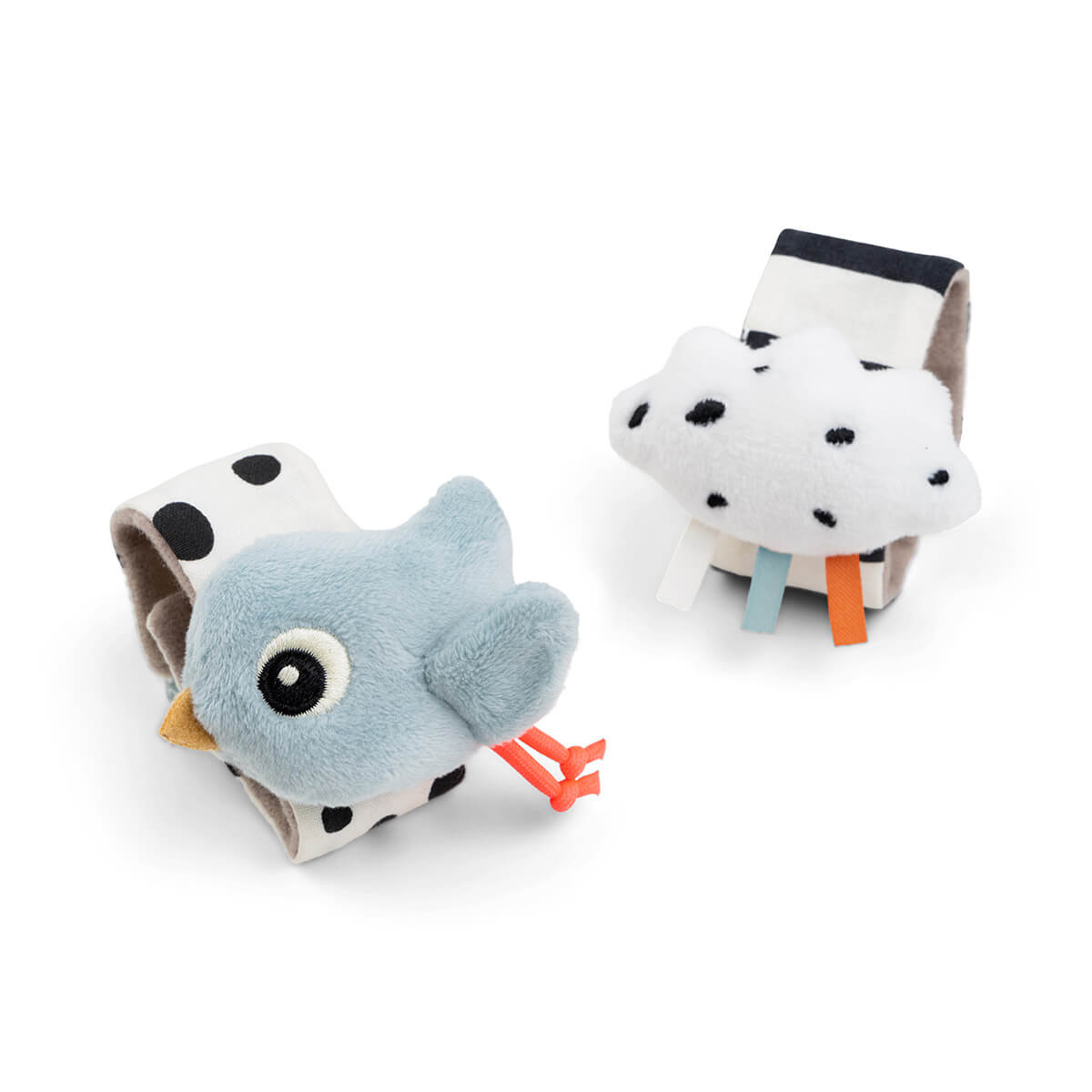 Handgelenk-Rassel-Set 2er-Pack Glückliche Wolken Blau Done by Deer