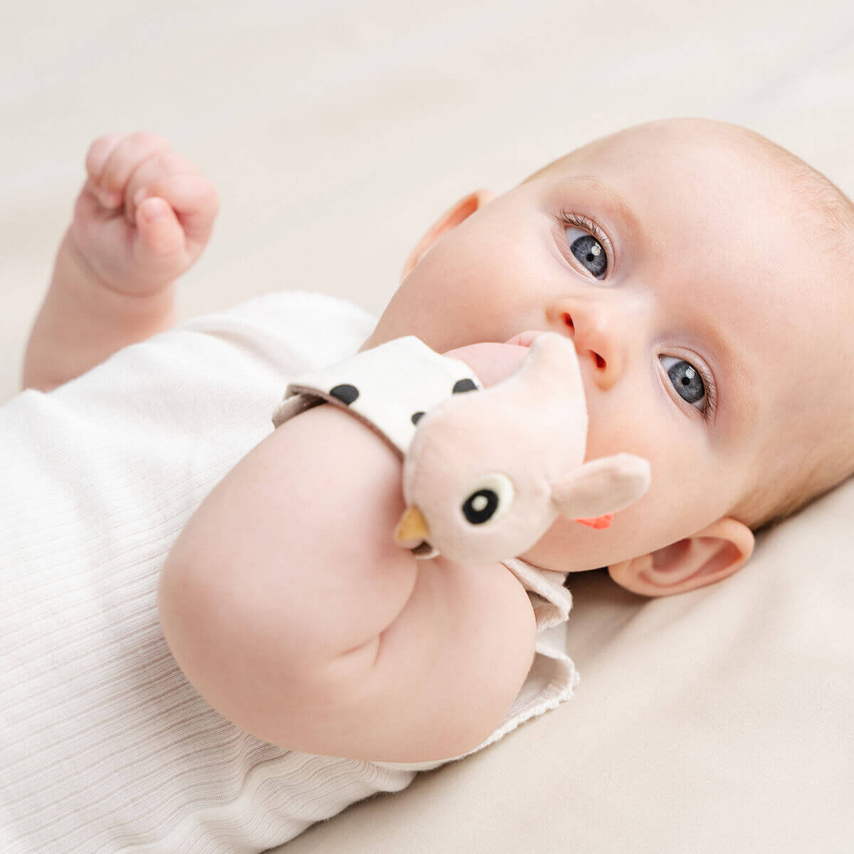 Handgelenk-Rassel-Set 2er-Pack Glückliche Wolken Powder Done by Deer