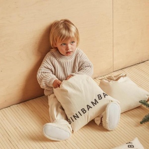 Hausschuhe aus Merinowolle 0-3M Binibamba milk