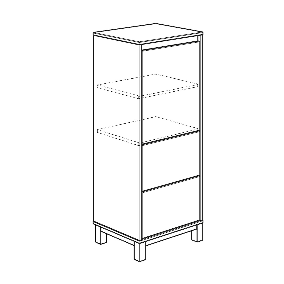 Highboard 1 Tür 2 Schubladen OLLI Paidi weiß
