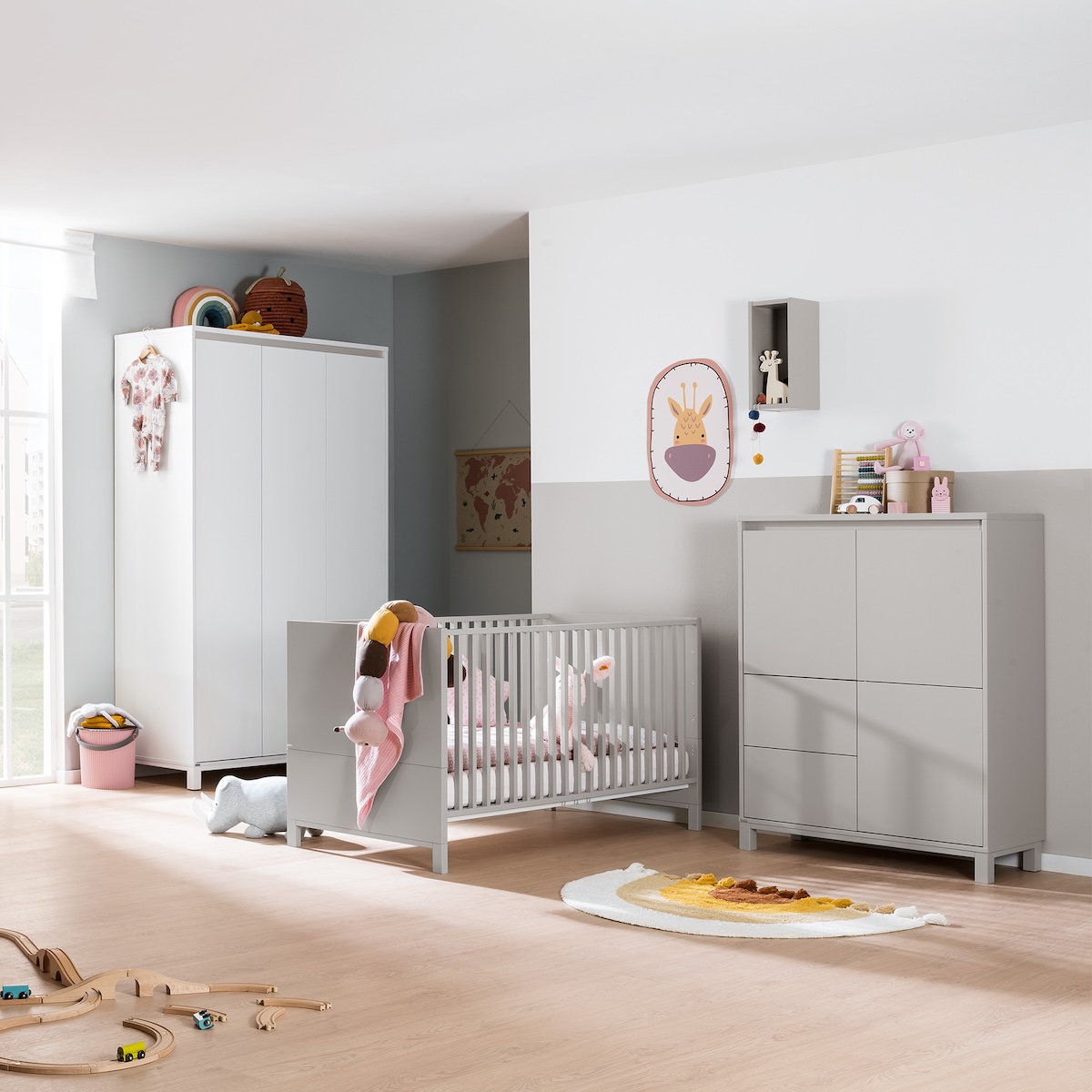 Highboard 2 Türen 2 Schubladen OLLI Paidi manhattangrau