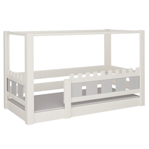 Himmelbett Burg DELUXE de Breuyn geweißt-grau