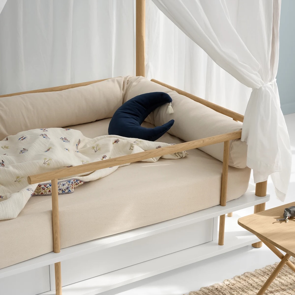 Himmelbett CAMP 90x180cm weiß/Eiche Oliver Furniture