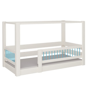 Himmelbett Kubu DELUXE de Breuyn geweißt-blau