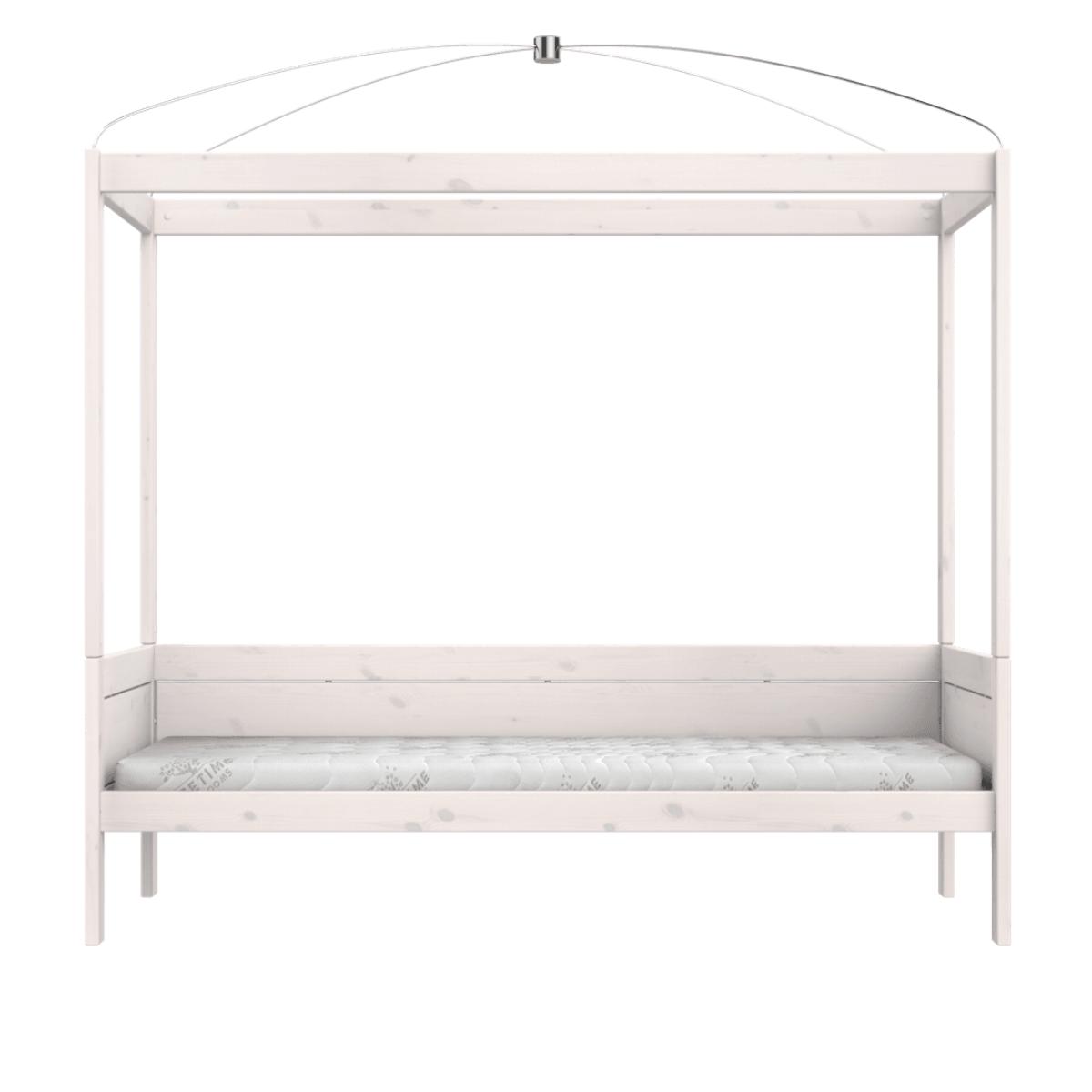 Himmelbett mit Deluxe Lattenrost 90x200cm Lifetime whitewash