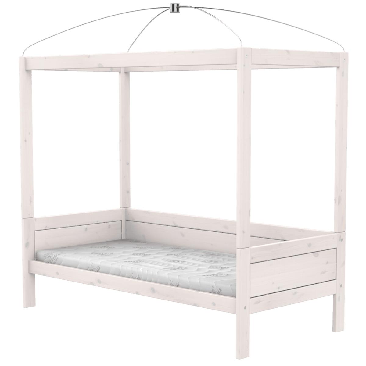 Himmelbett mit Deluxe Lattenrost 90x200cm Lifetime whitewash