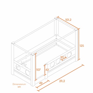 Himmelbett Pirat DELUXE de Breuyn geweißt