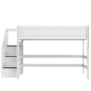 Hochbett 120x200x152cm Treppe DELUXE Lifetime white
